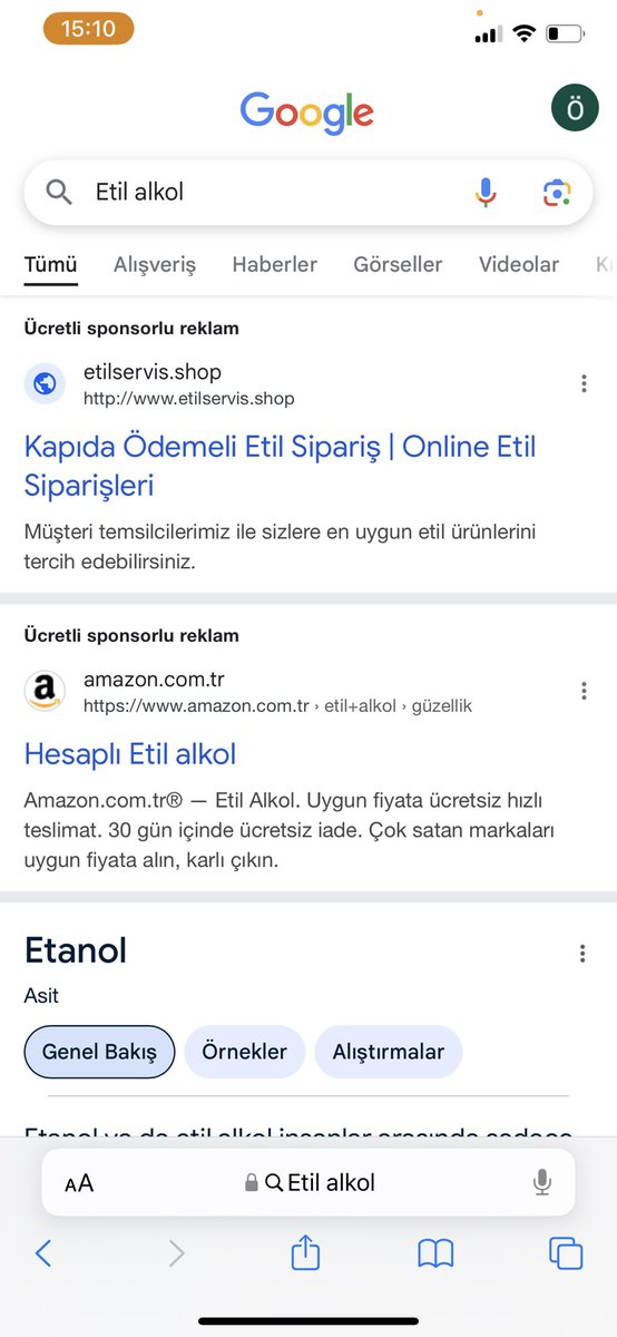 Etil alkol satışının internet üzerinden sosyal medya platformlarından satışı yasak olmasına rağmen çatır çatır satılıyor Sahte içkiden hayatını kaybeden bir vatandaşın Ankara Dikmende olduğunu öğrendim etil alkol alıp evde kendisi yapıyormuş. Buyrun açık ihbardır alenen satılıyor