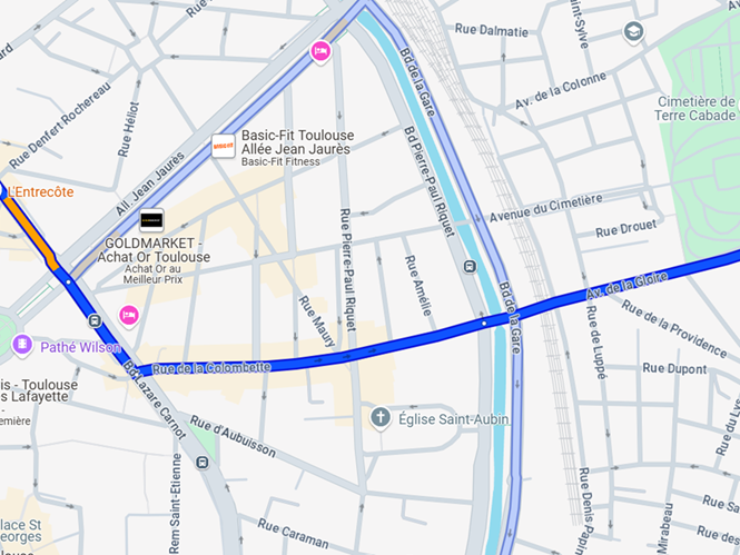 FDemonaco802's tweet photo. @2Pieds2Roues Bonne nouvelle ! Depuis ce matin, les GPS ne proposent plus l'itinéraire via la rue de la Colombette pour aller du centre-ville à la Rocade Est, un itinéraire systématiquement proposé avant. Ils privilégient maintenant des axes structurants mieux adaptés à ce trafic ! @C_Riquet https://t.co/8v2fk3rDfo