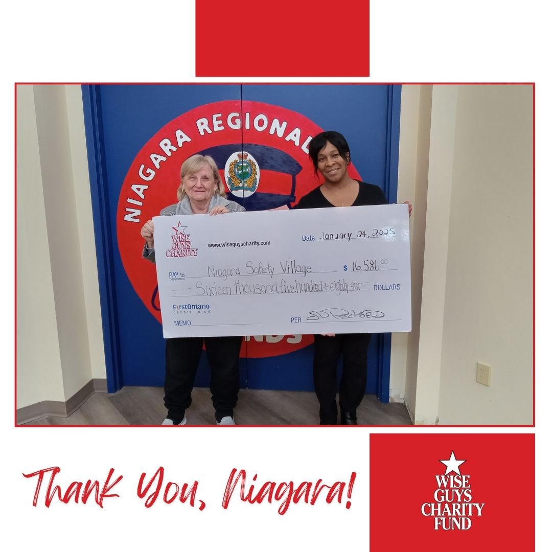 WGCF presents $16,586.00 to Niagara Safety Village to replace the flooring in their village! 

In the photo: (L-R) Niagara Safety Village Executive Director (Shirley Cordiner), Wise Guys Charity Fund Board Member (Erica Walters).

#WiseGuysCharityFund