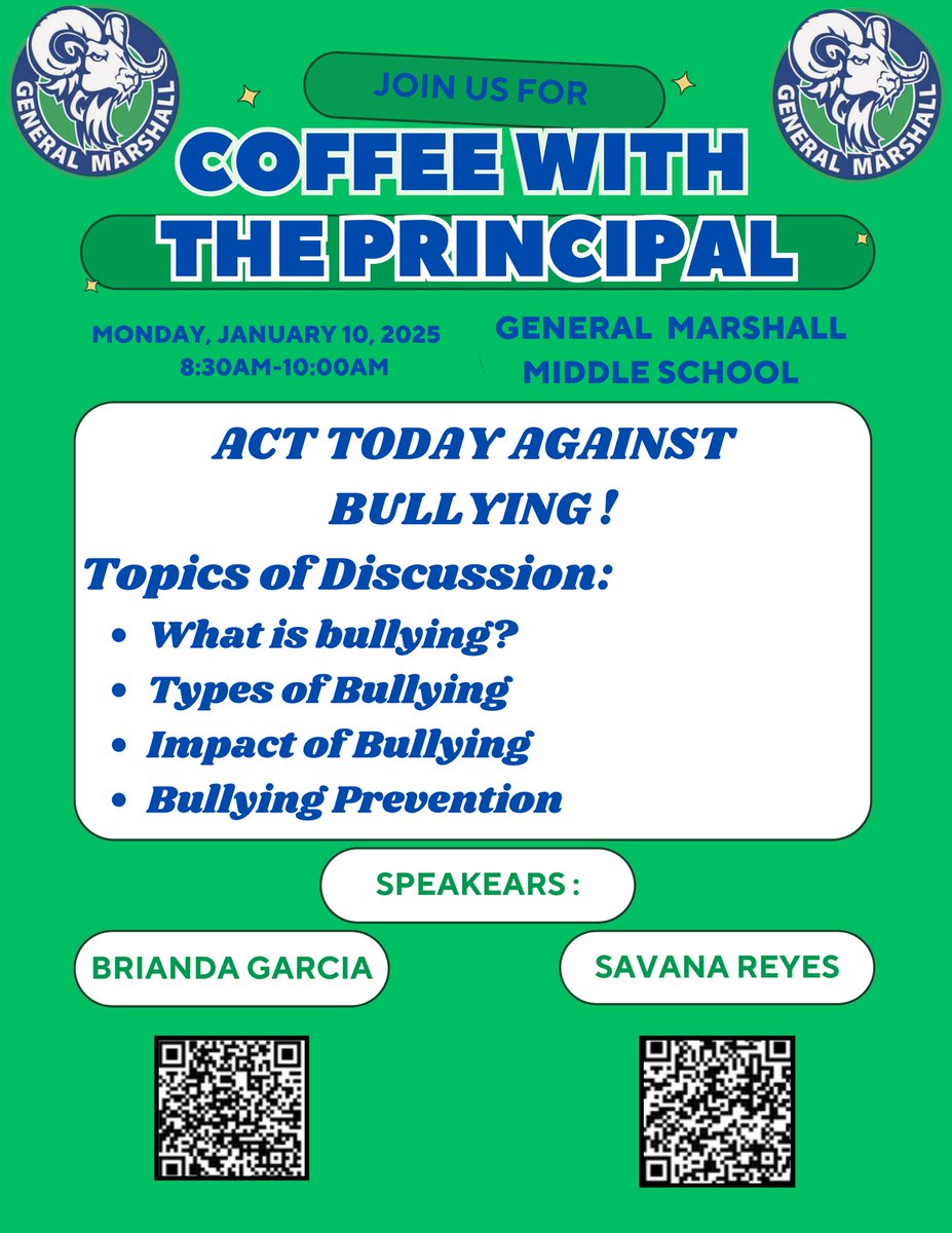 GMMS_AISD's tweet image. 📢 Families, let’s talk! Join us for an important conversation with professional counselors about bullying in middle school—how to recognize it, address it, and support our students. 💙🤝
Let’s work together for a safer school! #StopBullying #MiddleSchoolMatters