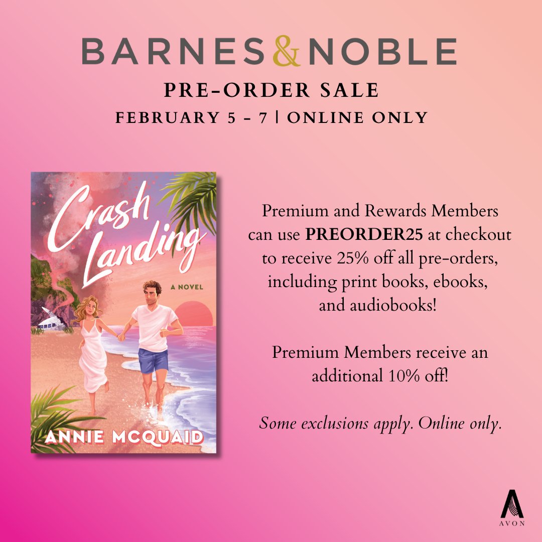 Today is your last chance to snag CRASH LANDING, my exes crashed on a deserted island rom-com, for 25% off at Barnes &amp; Noble! 
barnesandnoble.com/w/crash-landin…