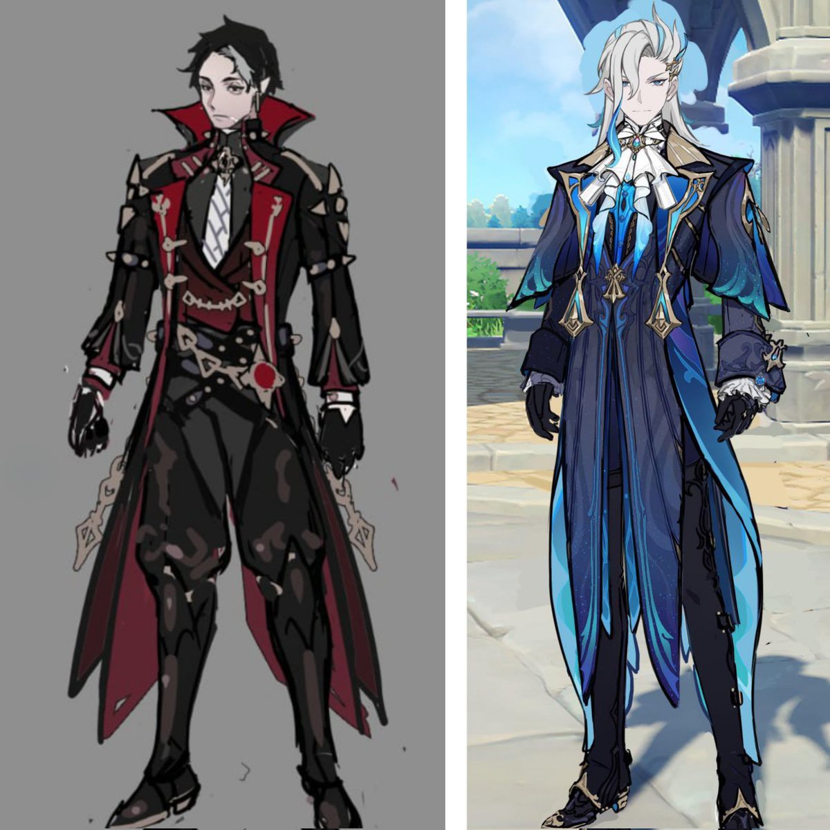 kezo_pana's tweet image. This wriothesley concept art is just negative neuvillette i'm so sorry