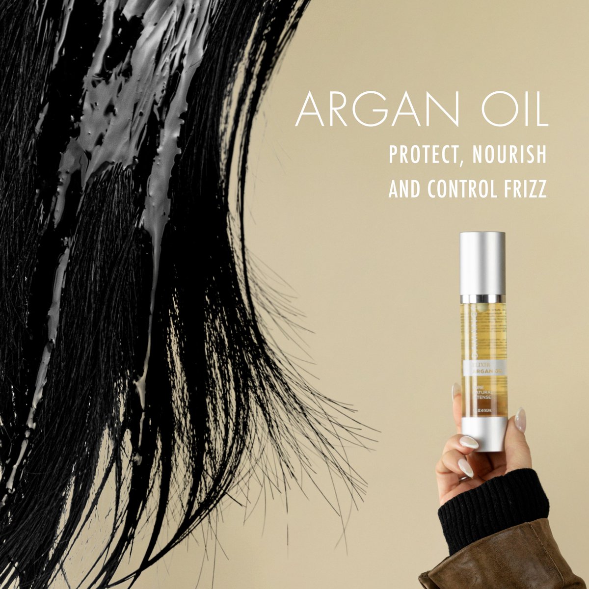 Damancihair's tweet photo. Elixir Argan Oil for hair helps protect, nourish, and control frizz— the perfect finish for every occasion ✨

#Damanci #hairoil #frizz #splitends #hairstyle #salonproducts #professionalhaircare https://t.co/9JY8pssfsW
