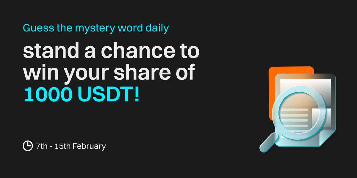 🔍 We’re excited to introduce Bitget Mystery Words Challenge 

💰 Guess the hidden crypto words daily &amp; stay active on TG to win your share of $1,000 USDT!  

To enter:
🔹 RT + Follow <a href="/BitgetAfrica/">Bitget Africa</a>
🔹 Tag 2 friends
🔹 Join TG group → t.me/BitgetAfricaOf…

Are you ready? 🔥