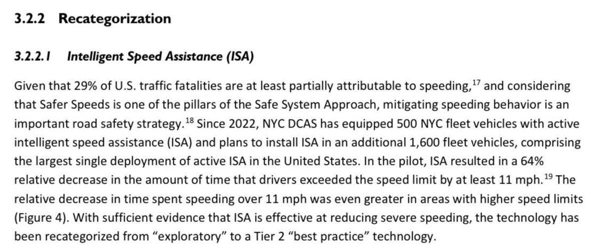 Anti-speeding tech has officially been upgraded by <a href="/NYCDCAS/">NYC DCAS</a> from a "studied" technology to a "best practice".

A small number of extreme repeat speeders are causing mayhem on our streets, and this session we must pass A02299/S7621 and #StopSuperSpeeders.

nyc.gov/assets/dcas/do…