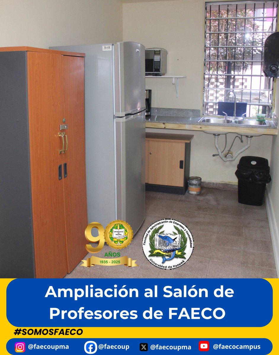 Faecoupma's tweet photo. Estimados docentes,
Se les comunica que las adecuaciones, remodelaciones y cambios planificados para el salón de profesores han finalizado y permitirán brindar mayor comodidad a todos los docentes que a diario utilizan este espacio académico.

#SOMOSFAECO https://t.co/qy2i0m4Bcj
