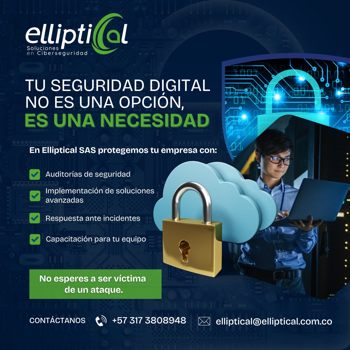 EllipticalSAS's tweet image. 🔐 Tu seguridad digital no es una opción, es una necesidad. ⚡ No esperes a ser víctima de un ataque. ¡Contáctanos hoy! 📩 elliptical@elliptical.com.co | 📞 +57 317 3808948

#Ciberseguridad #ProtegeTuEmpresa #EllipticalSAS #SeguridadDigital
