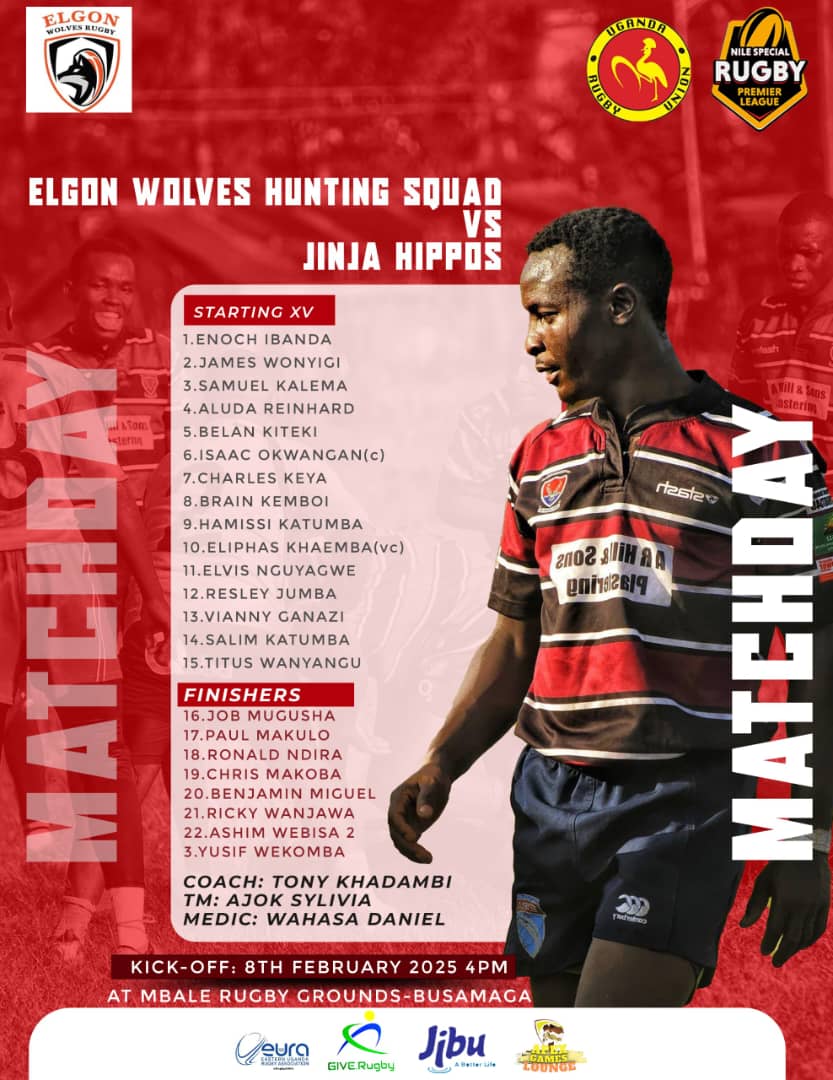 Elgon Wolves RFC (@elgonwolvesrfc) on Twitter photo Coach Khadambi's trusted 23 for our home game against <a href="/HipposRugby/">Jinja Hippos Rugby Club</a>
#ElgonWolvesRugby
#AmbaEsolo Coach Khadambi's trusted 23 for our home game against <a href="/HipposRugby/">Jinja Hippos Rugby Club</a>
#ElgonWolvesRugby
#AmbaEsolo