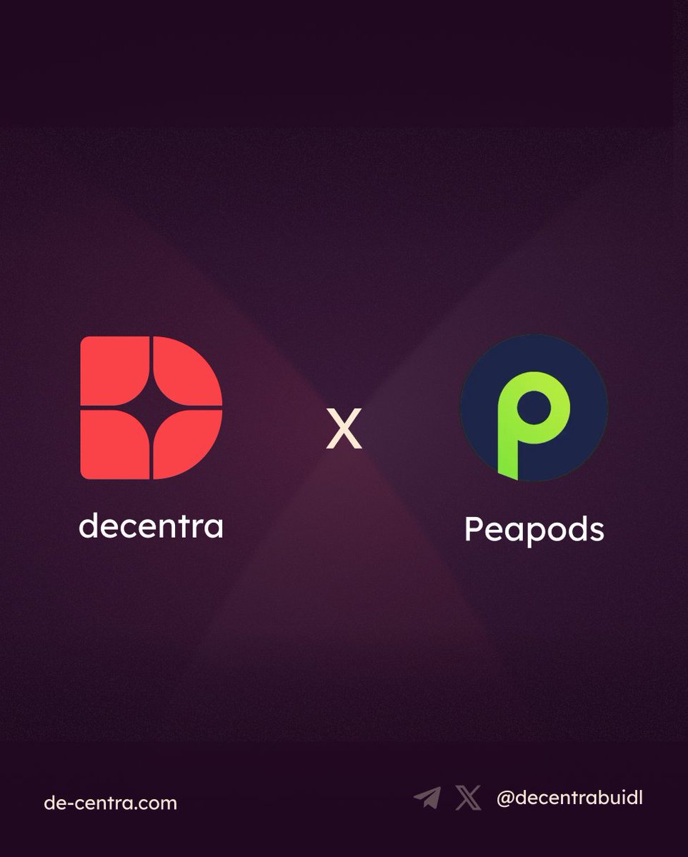 Decentra is excited to join forces with <a href="/PeapodsFinance/">Peapods Finance</a> to redefine treasury automation &amp; liquidity routing in DeFi! 

Peapods is pioneering a next-gen treasury contract that automates multi-token revenue processing—converting diverse assets into native PEAS rewards via