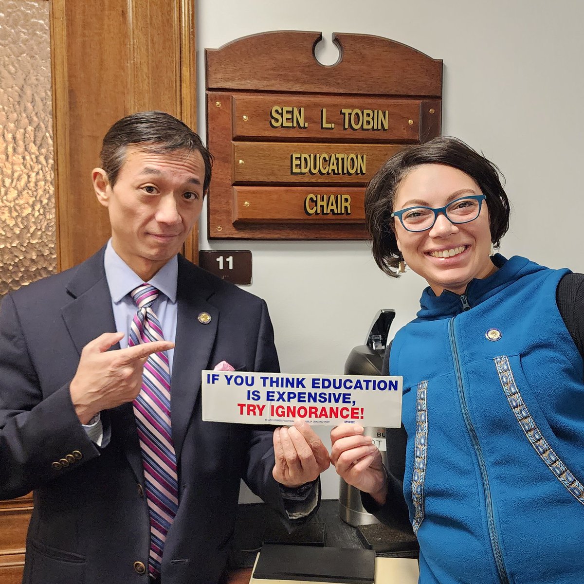 Proud to serve with the Senate Education Chair Senator <a href="/lgtobin/">löki gale (she/her)</a>  of Anchorage. We are working hard on improving student outcomes and ensuring adequate funding for our schools and families. #akleg