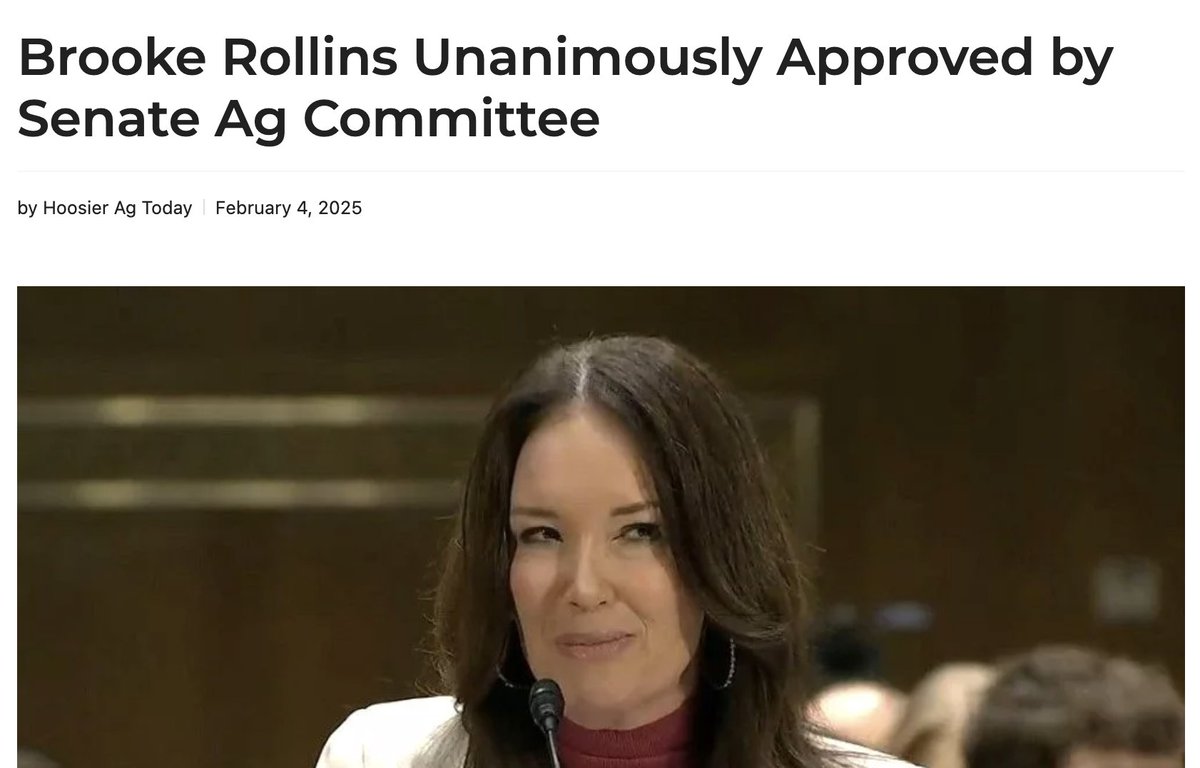 Two weeks ago Brooke Rollins sparked outrage by pledging to help wipe out state anti-cruelty laws.

This week the Senate Ag Committee *unanimously* approved her. Today the Senate will likely confirm her.

A great week for pork industry lobbyists. A terrible week for pigs.