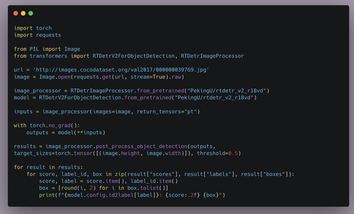 jadechoghari's tweet image. Real-Time Object Detection V2 just landed in @huggingface transformers—my second model merged! 🤩 with Apache 2.0 license !
yolo models are super fast for real-time vision, but struggle with nms volatility 🥲
transformers are powerful but not as efficient 🥲
isn't there…