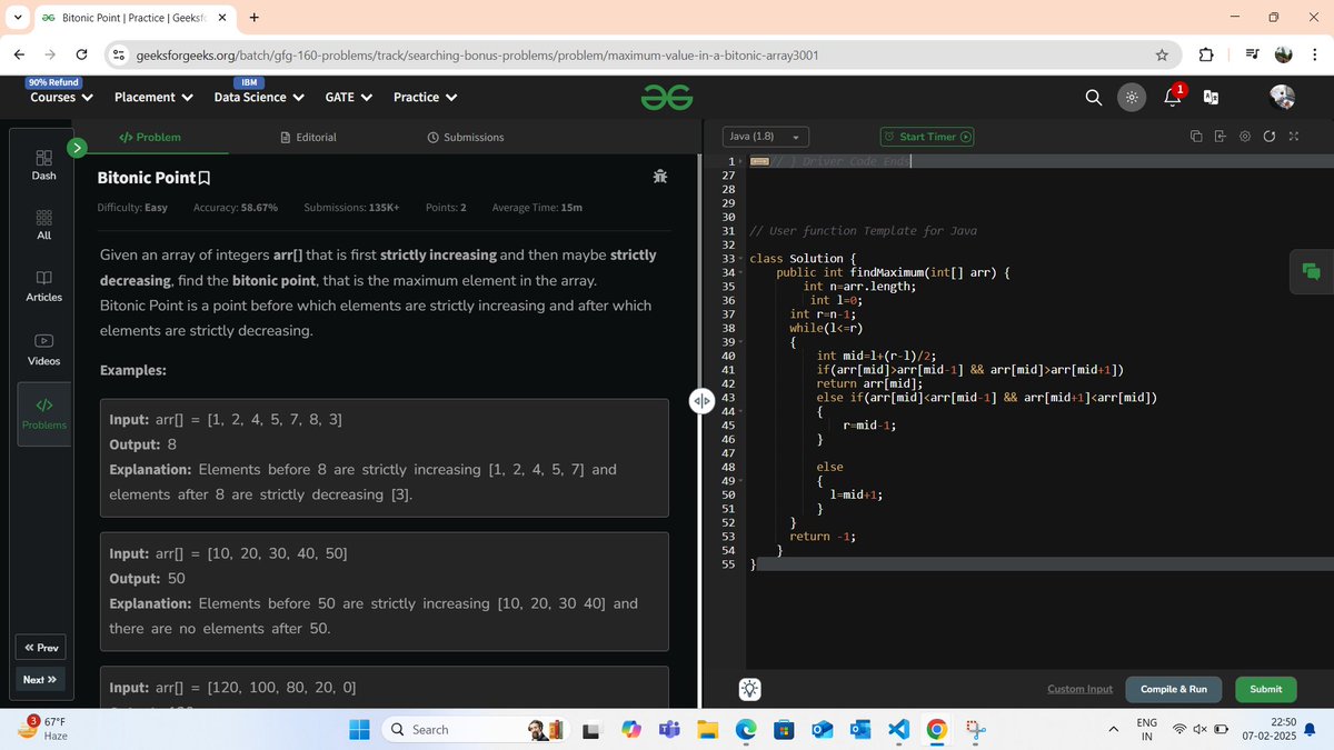 khandolly378's tweet photo. Mastered searching techniques! ππ₯ Completed the bonus searching problems of #gfg160 challenge daily. Another step forward in the #geekstreak2024 challenge! π #searchingchallenge #coding #dsa #problemSolving #geekstreak2025 @geeksforgeeks @sandeep_jain https://t.co/mwhjowrM9t