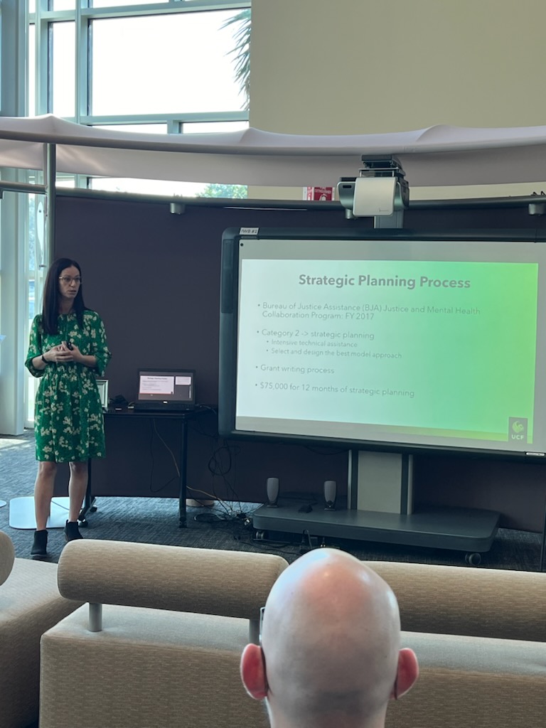 Great presentations from Drs. Childs, Peck, and Watkins at the <a href="/UCFCCIE/">UCFCCIE</a>  Partnership Impact Showcase
Partnerships are a vital part of our CJ Department!