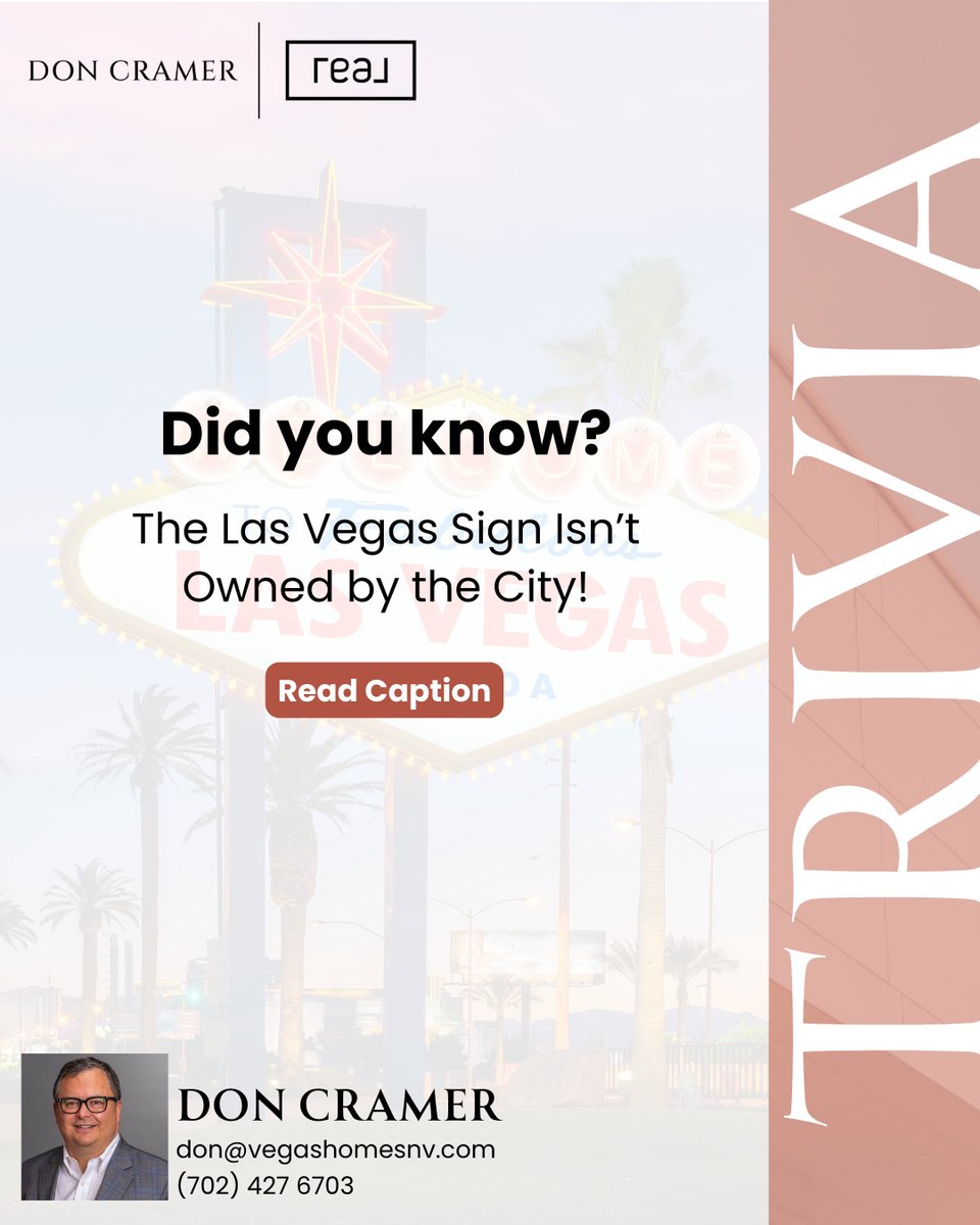 scuderialv's tweet photo. 💡 Think the Las Vegas sign is a city landmark? Nope! The Welcome to Fabulous Las Vegas sign, designed by Betty Willis in 1959, is actually owned by YESCO! 🤯 It was never copyrighted, so it’s free to use everywhere! #LasVegasFacts #VegasLiving https://t.co/iUTMnh478T