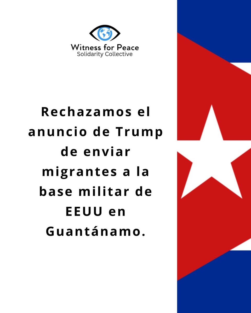 🇨🇺📢In relation to the Trump Administration's announcement to send migrants to the US military base in Guantanamo, we express our rejection and we remember:
- No Human Being is illegal;
- The occupation of Guantanamo must end;
- The inhumane blockade must end.