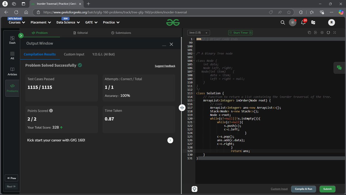 RajeetAsh's tweet photo. #gfg160 #geekstreak2024 #dsa #LearnToCodev #learndsa #160daysofcode #gfg #geeksforgeeksDSA AT@geeksforgeeks https://t.co/I3hHYfKB3W