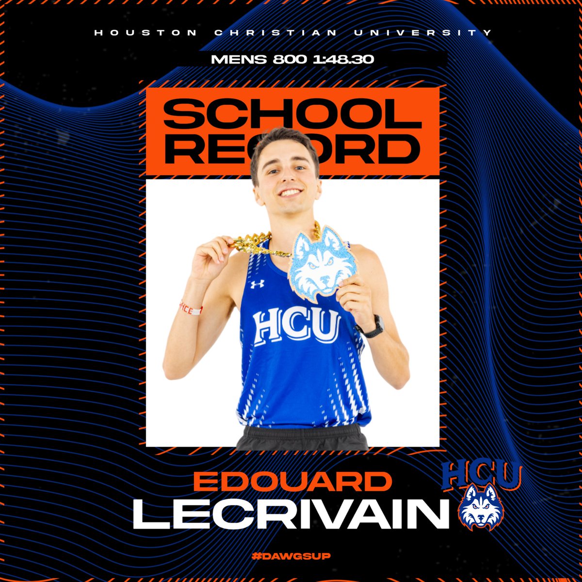 Edouard Levicrain shatters another program record‼️Edouard Lecrivain stamped his name in the HCU record book with a time of 1:48.30 in the 800 meters. The senior’s new school record is nearly three seconds better than the previous time