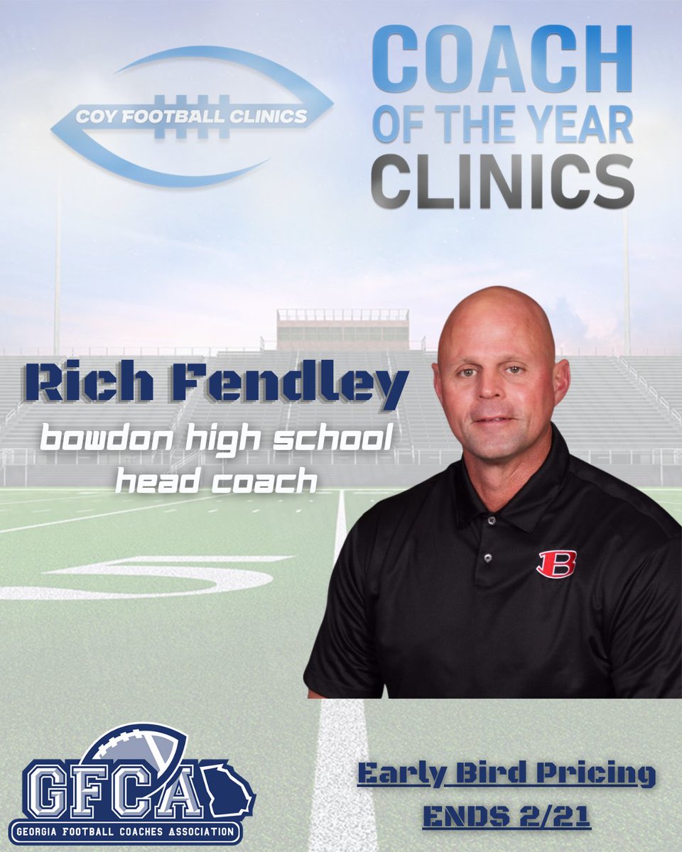 Clinic Director (@coyatlantagfca) on Twitter photo Then, the back-to-back champs <a href="/bowdonrecruits/">Bowdon High School Football/Athlete Recruiting</a> Head Ball Coach <a href="/CoachFendley75/">Rich Fendley</a> 🏆 Then, the back-to-back champs <a href="/bowdonrecruits/">Bowdon High School Football/Athlete Recruiting</a> Head Ball Coach <a href="/CoachFendley75/">Rich Fendley</a> 🏆