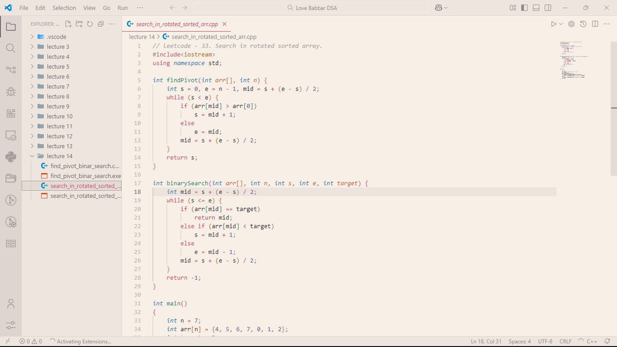 Saqib_2002's tweet image. What I Accomplished Today:
✅ DSA Practice:
Solved 2 array-based questions from the Love Babbar DSA sheet 🔥
1. Search in rotated sorted array. (leetcode - 33)
2. Find pivot index in a rotational array using binary search O(logn) (leetcode - 724)
#TimeComplexity #SpaceComplexity