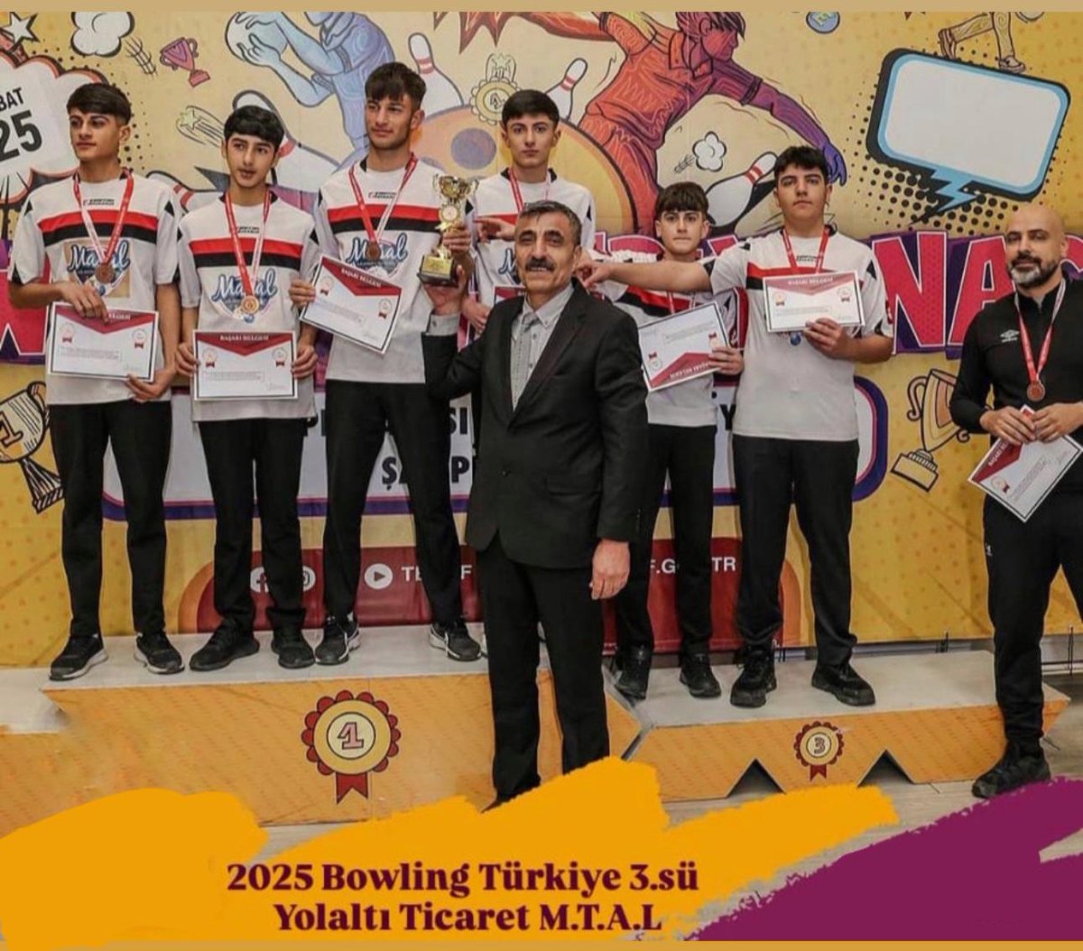 🎳 Yolaltı Ticaret MTAL’den Bowling’de Büyük Başarı! 🏆

2024/2025 eğitim öğretim yılında düzenlenen A Genç Bowling Türkiye Finallerinde, 2007-2011 doğumlu gençlerden oluşan takımımız üst üste ikinci kez finallere katılarak 🥉 üçüncülük elde etti!

Bu büyük başarıda emeği geçen