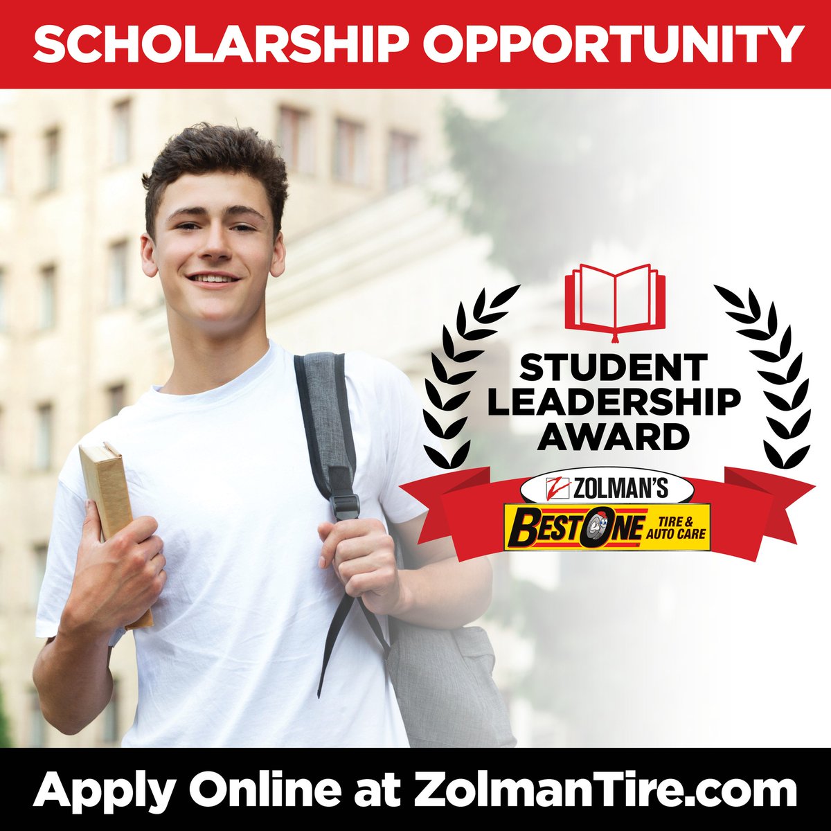 Zolman's Best-One Tire &amp; Auto Care is giving back to the community with EIGHT $1,000 scholarships for high school seniors planning to pursue higher education.

Click the link below for more information! zolmantire.com/Student-Leader…