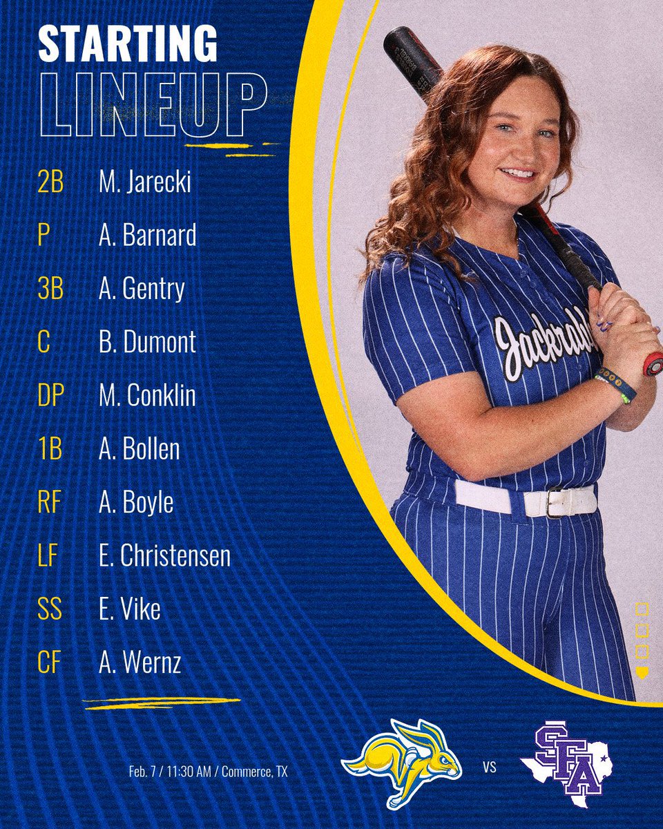 We 👀 you <a href="/AlissaWernz/">Alissa Wernz</a> in the Starting line up on Opening Day!! Playing a Familiar Spot!! #CrimsonPride #AlwaysaCrimson  <a href="/MGActivities/">Crimson Activities</a> <a href="/CCXSports/">CCX Sports</a> <a href="/GoJacksSB/">Jackrabbit Softball</a>