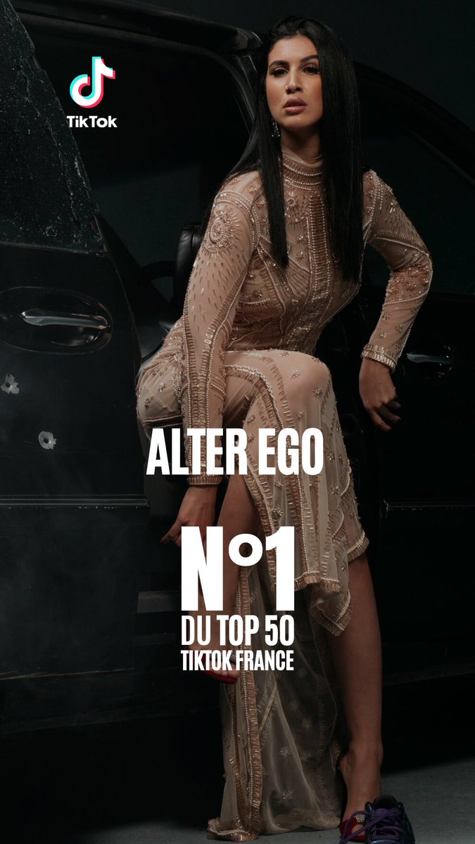 Après « Mal de toi » &amp; « Demain » aujourd’hui je suis première du Top50 France Tiktok avec mon titre « Alter Ego » pour la 3EME FOIS !! 👀🥇👏🏽♥️ Merci à tous 🙏🏽🫶🏽