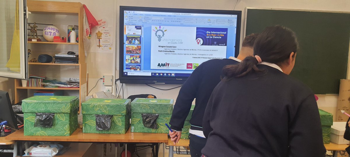 AMITCyL's tweet image. ¡@AMITCyL en Palencia! Hoy viernes día 7 de febrero de 2025 estuvimos en el Colegio Santa Rita, de la mano de Milagros Casado Sanz y Ruth Cristina Martín, Ingenieras Forestales 🍂 y Doctoras Ingenieras de Montes 🪵 .