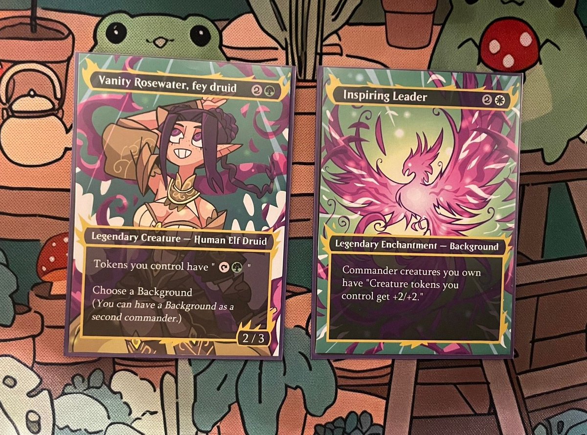 korvii_'s tweet photo. I did this proxys for my gf with her dnd character, the commander is Jaheira btw ☺️

#dnd #mtg #proxy https://t.co/2xuvsXoGOX