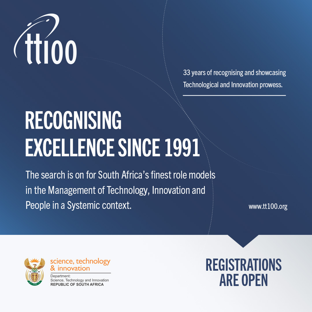 tt100 takes pleasure in confirming that the tt100 Business Innovation Awards Programme for 2024 is open for registration until 28 February 2025.  In partnership with the Department of Science, Technology and Innovation. 

Registration link: tt100.org/tt100loginpage…