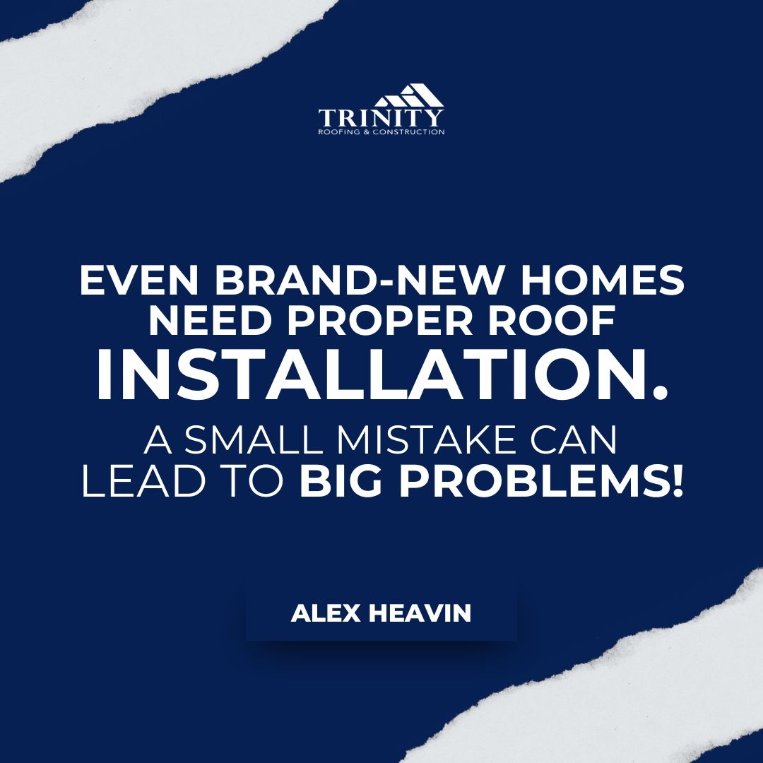 TheRoofExperts's tweet image. Even brand-new homes need the right roof installation!

A small mistake during installation can cause massive headaches later on. Protect your new home by ensuring your roof is properly installed by experts.