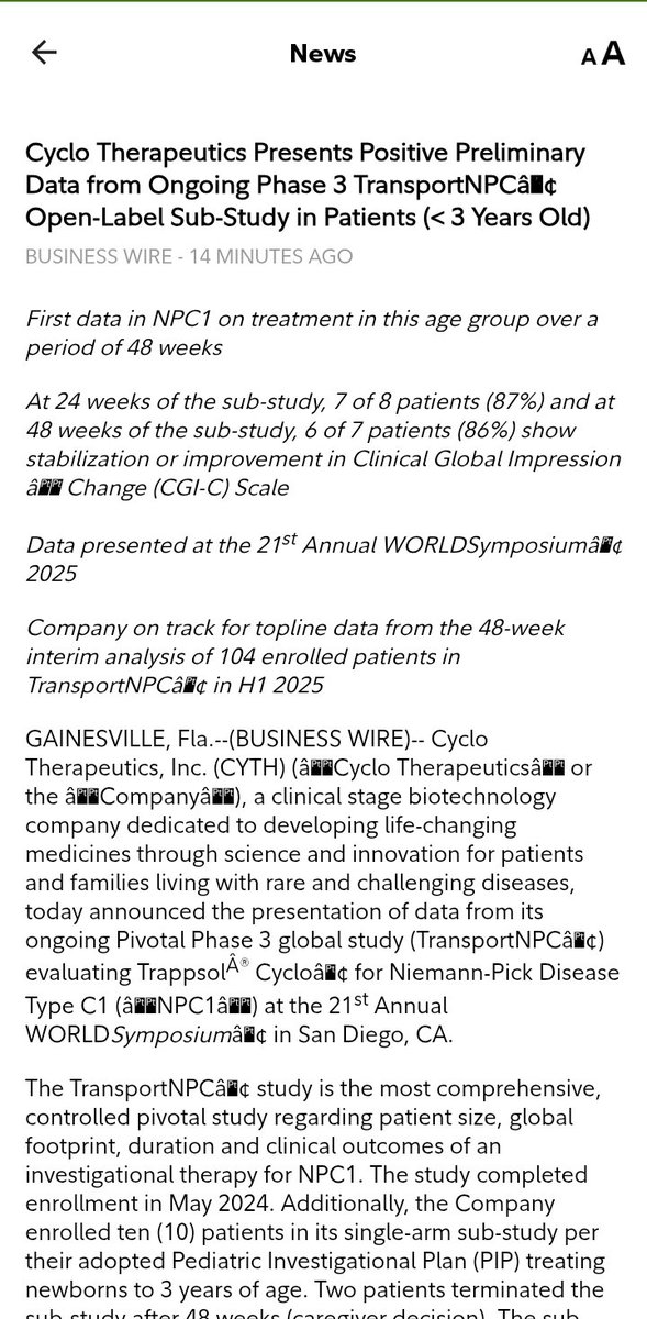 $CYTH looking good PM