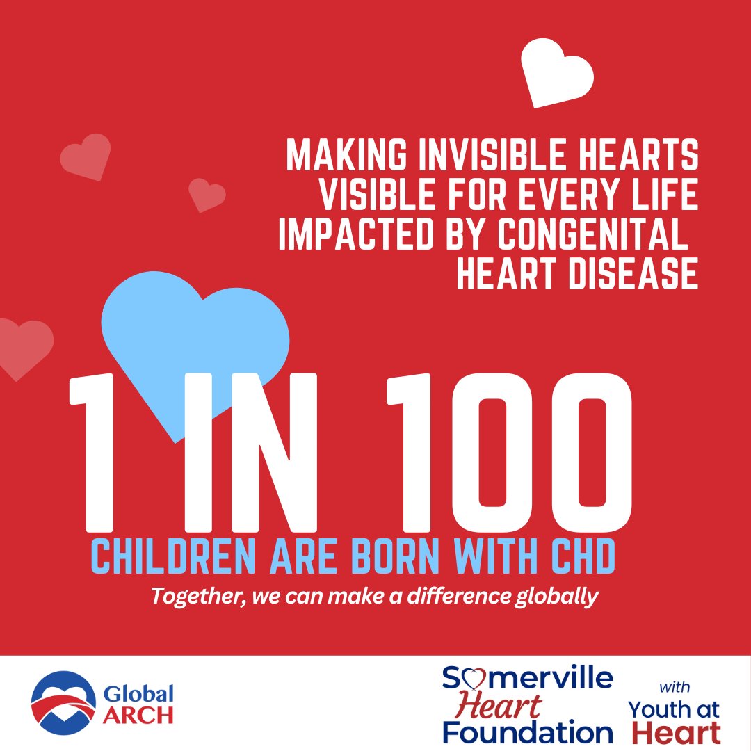 Congenital heart disease is one of the most common birth defects with 1 in 100 babies being affected. We provide support, advocacy, and community for those living with CHD to help them lead happier, healthier, and longer lives.
#globalarch #InvisibleHeartsCollectiveAction
