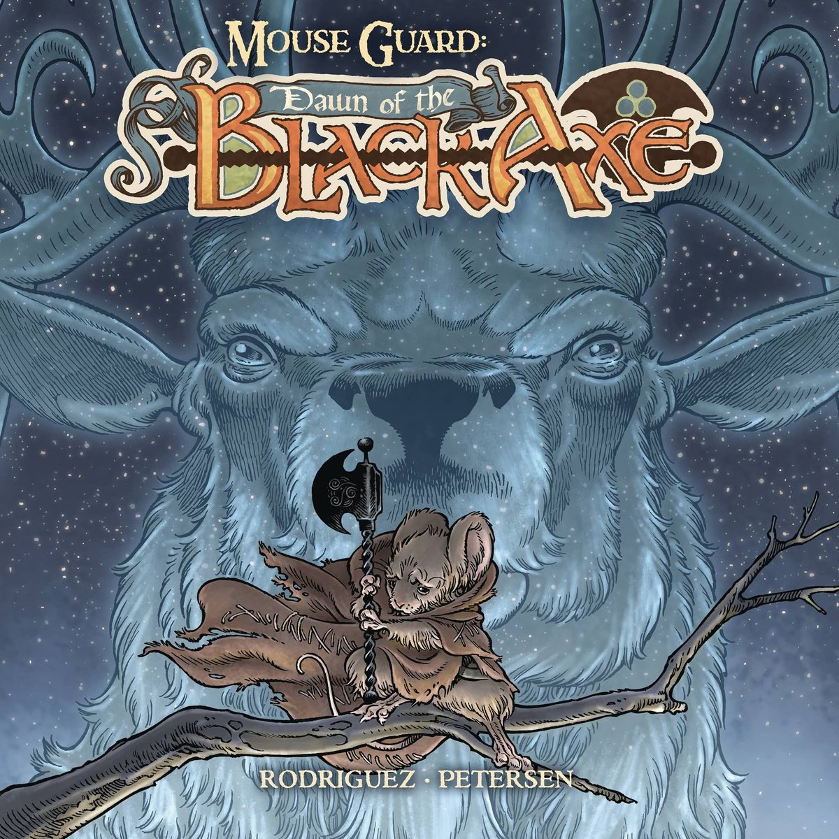 LockeKeyFrance's tweet photo. Le numéro 2 de "Mouse Guard: Dawn of the Black Axe", dessiné par l'artiste de Locke &amp; Key @GR_comics, est dispo en précommande chez les comic shops ! https://t.co/vmbQ3CEhIm