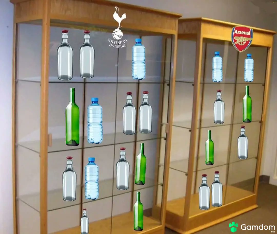 TrollFootball's tweet photo. North London trophy cabinets https://t.co/QzO45zHbjl