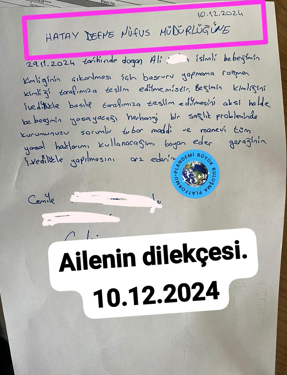 REZALET! DSÖ KUKLASI MISINIZ? 3 aylık bebeğe kimlik yok dediler!.

SKANDAL KARAR (PAYLAŞIN)

Sn. Yetkililerimizin dikkatine ‼️ Mültecilerden, turistlerden topuk kanı alınmadığı halde kimlik için böyle bir şart koşulmazken topuk kanı vermeyen ailenin bebeğine bu ayrımcılık neden?