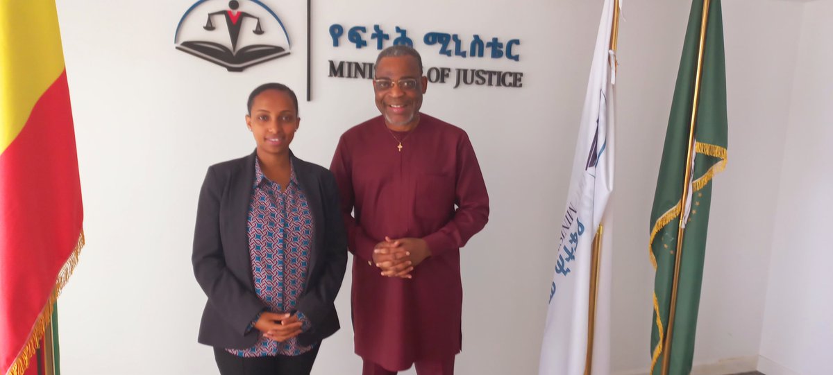 Today, <a href="/OHCHR_EARO/">UN Human Rights EARO</a> Director Marcel Akpovo met Hon. Hanna Arayaselassie, Minister of Justice (<a href="/MOJEthiopia/">FDRE Ministry of Justice ኢ.ፌ.ዴ.ሪ ፍትህ ሚኒስቴር</a>), to congratulate her &amp; discuss human rights in Ethiopia. They stressed collaboration on transitional justice, accountability, due process, civic space &amp; UPR recommendations.
