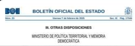 LADESBANDA's tweet photo. BOE 7 febrero 2025
Acuerdo de 4 de febrero de 2025, de la Secretaría de Estado de Memoria Democrática, por el que se declara Lugar de Memoria Democrática el Éxodo, persecución y masacre de la población civil entre Málaga y Almería en febrero de 1937, conocido como «La Desbandá» https://t.co/nPmzqm3avq