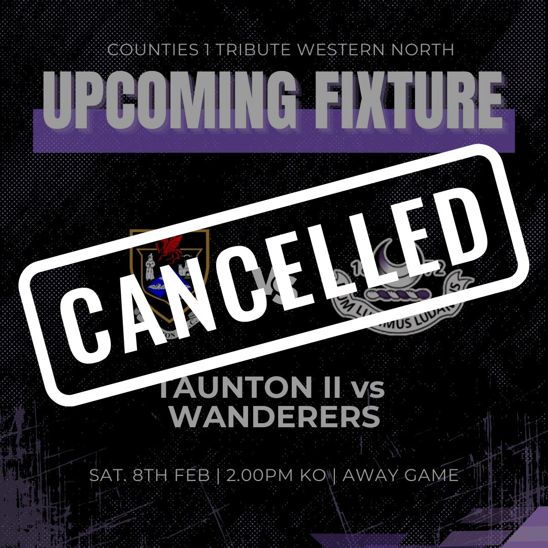 cliftonrugby's tweet image. 🚨 MATCH UPDATE 🚨

Unfortunately, Wanderers vs. Taunton 2nd XV (A) has been cancelled as Taunton are unable to field a team. The Wanderers will be awarded a walkover.

#CliftonRugby #MatchUpdate