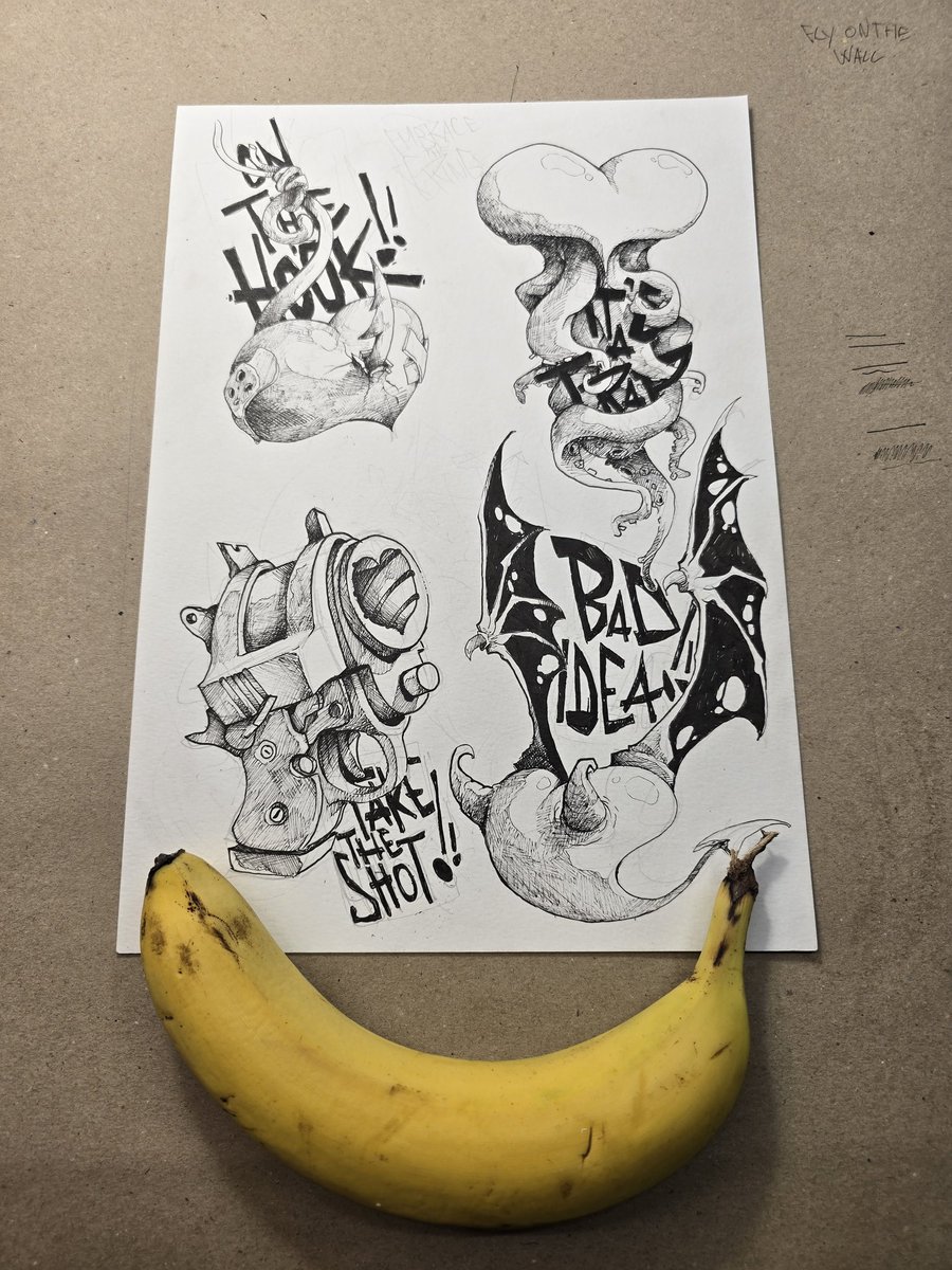 Azram1107_klan's tweet photo. #tattoo #flash #bananaforscale https://t.co/JF3LjL0oYr