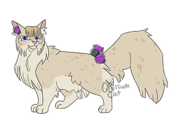 Today’s oc of the day is Strawpelt, a RidgeClan warrior! Her best friend killed her brother’s killer in revenge, severing ties between them though she kept his secret.

Character and art by:
<a href="/opossumcat/">#1 Bivalve Fan</a>