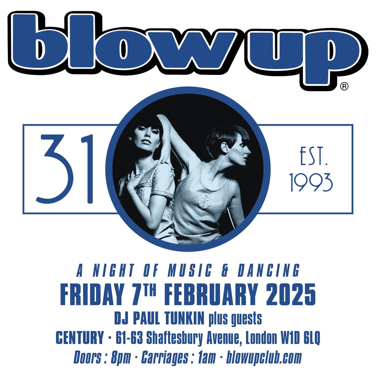 Tonight in London England, Friday 7th February <a href="/BlowUp/">Blow Up</a> at the Century Club #soho #london. DJ <a href="/PaulTunkin/">Paul Tunkin</a> 8pm-1am.

General admission tickets will be off sale 7pm, admission only via advance tickets.
wegottickets.com/event/637667
<a href="/WeGotTickets/">WeGotTickets</a>
