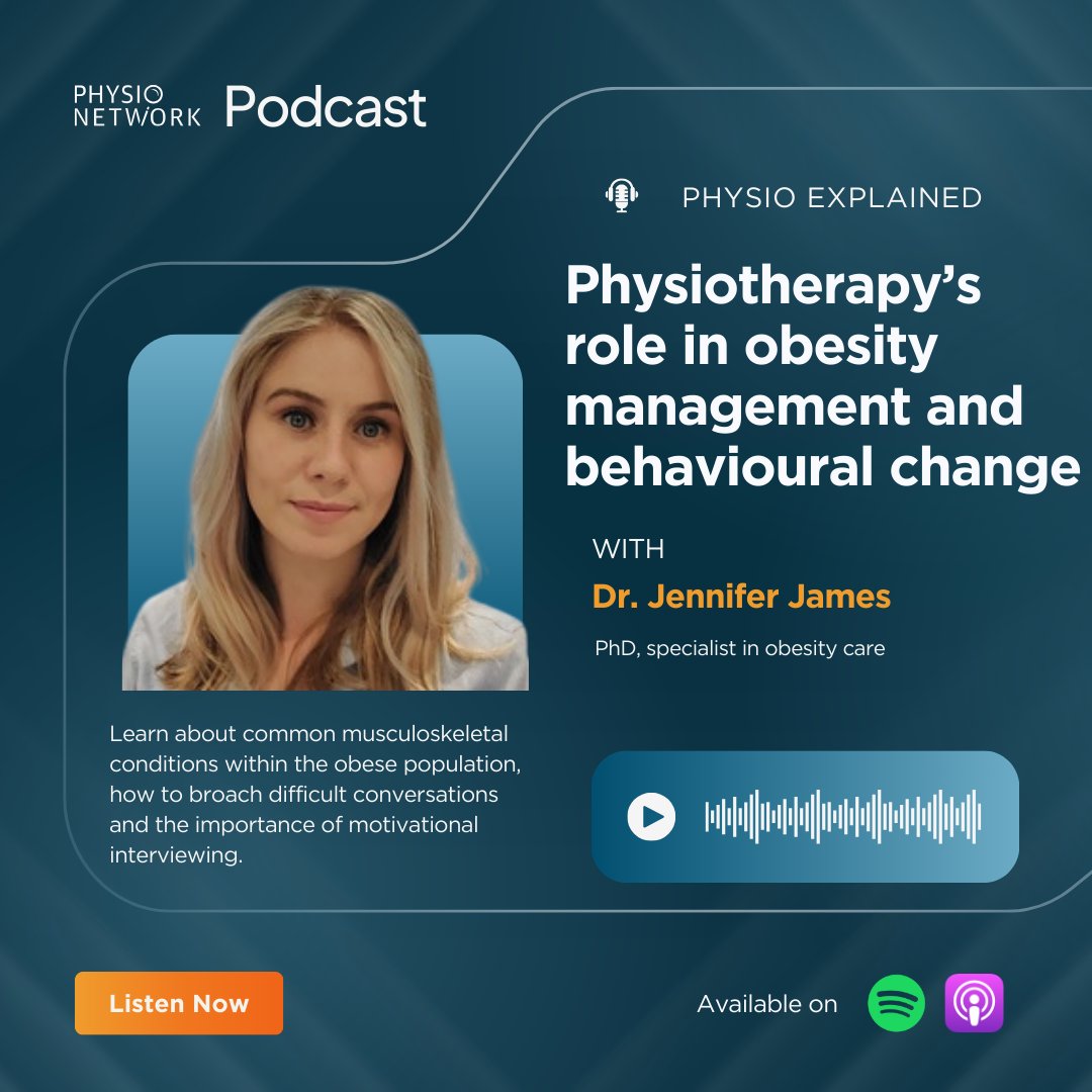 Physio Network (@physionetwork) on Twitter photo 🤔 How do we manage difficult conversations with our overweight or obese patients?
👉🏻 We have just launched a new episode of Physio Explained: Physiotherapy’s role in obesity management and behavioural change with <a href="/JenniferJamesDr/">Dr Jennifer James</a>
📲 Listen now:
🔗 physio.network/jenniferjamesp… 🤔 How do we manage difficult conversations with our overweight or obese patients?
👉🏻 We have just launched a new episode of Physio Explained: Physiotherapy’s role in obesity management and behavioural change with <a href="/JenniferJamesDr/">Dr Jennifer James</a>
📲 Listen now:
🔗 physio.network/jenniferjamesp…