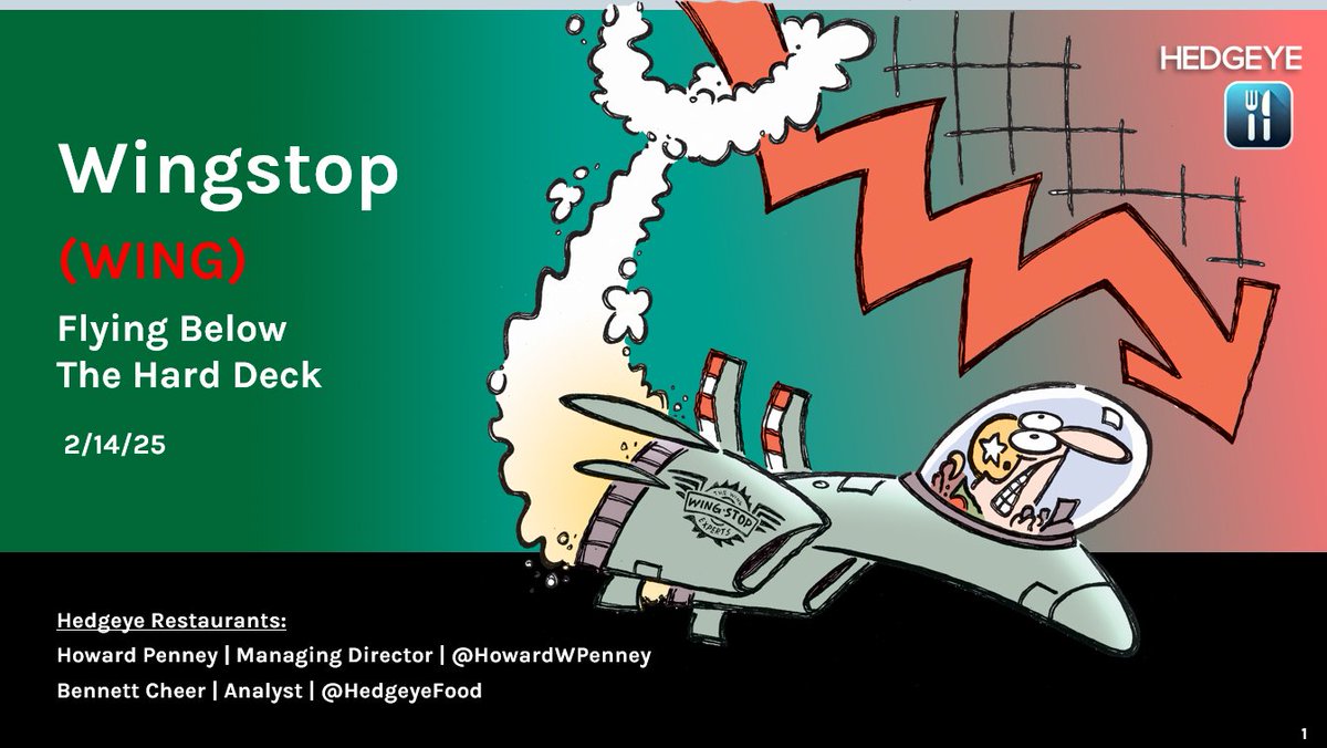 Bennett Cheer (@hedgeyefood) on Twitter photo Where else would you rather be on Valentine's Day?
Join <a href="/HowardWPenney/">Howard W. Penney</a> and I for our Wingstop Black Book "Flying Below The Hard Deck" on Friday, February 14th, at 2 PM. The data for $WING shows even more pronounced decelerations QoQāwe're excited to break it all down. Where else would you rather be on Valentine's Day?
Join <a href="/HowardWPenney/">Howard W. Penney</a> and I for our Wingstop Black Book "Flying Below The Hard Deck" on Friday, February 14th, at 2 PM. The data for $WING shows even more pronounced decelerations QoQāwe're excited to break it all down.