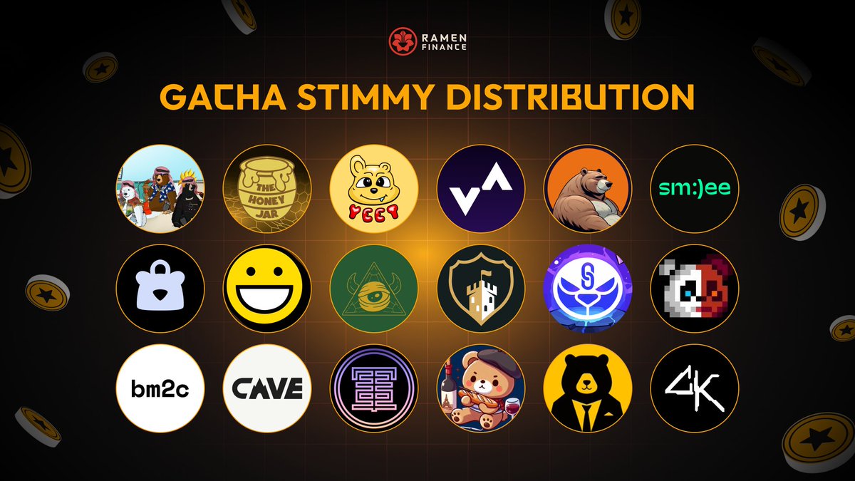 🍜 Gacha Stimmy

🔗👉: app.ramen.finance

Connect your wallet and check your Gacha balance. (top-right corner of Ramen dapp)

These communities have received Gacha stimmy from us. If you hold a Hungrybera NFT at snapshot, or have won Gacha stimmy from any of these