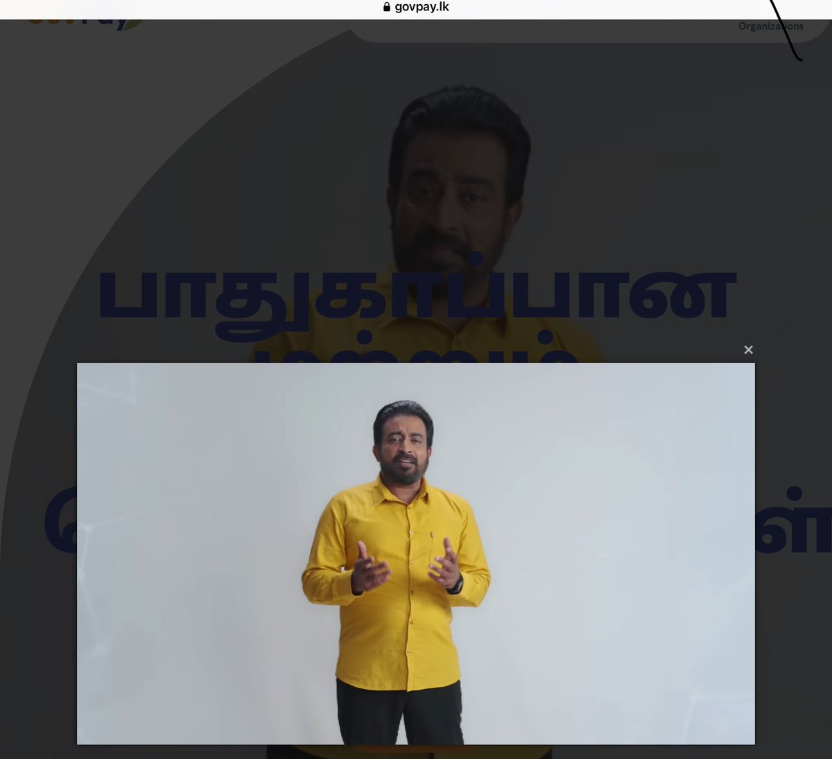 zahranc's tweet image. Despite selecting English or Tamil on the GovPay.lk website, the introduction video of #GovPay is available only in Sinhala. This suggests that GovPay is only for Sinhala-speaking users.