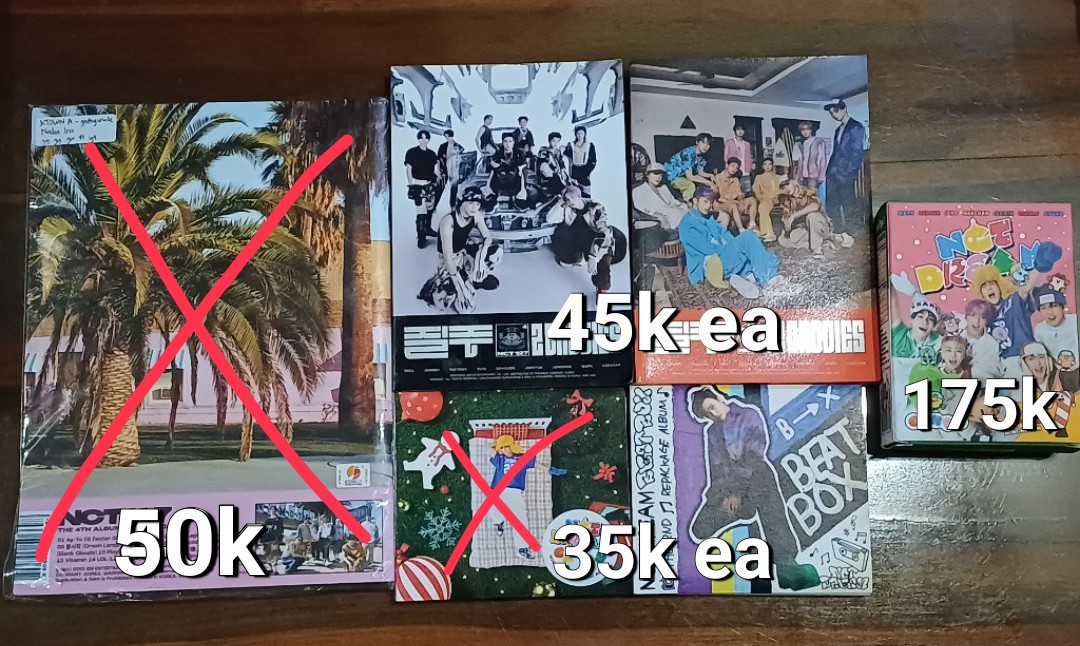 wts // want to sell

☆ dom jatim
☆ harga inc all
☆ condi by dm
☆ serious buyer only

t. lfb ina wts pc nct wish sakuya nct dream chenle moonlight homme dreamscape doll magnetic dehet pouch doll 10cm album nct beatbox 2baddies