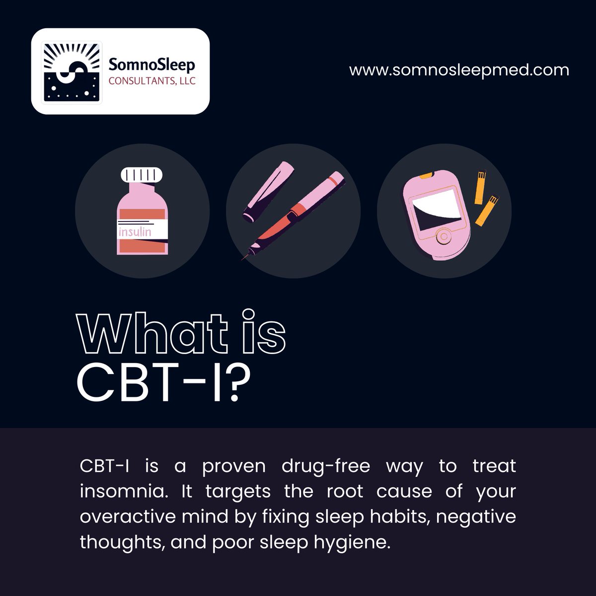 somnosleepmed's tweet image. Struggling with insomnia? 
CBT-I is a drug-free way to fix sleep habits, calm your mind, and improve rest.

For More Details:
👉 Schedule Now: somnosleepmed.com
📞 Call us at: (703) 988-7562

#InsomniaSolutions #CBTI #SleepBetter #MindCalm #SleepTherapy