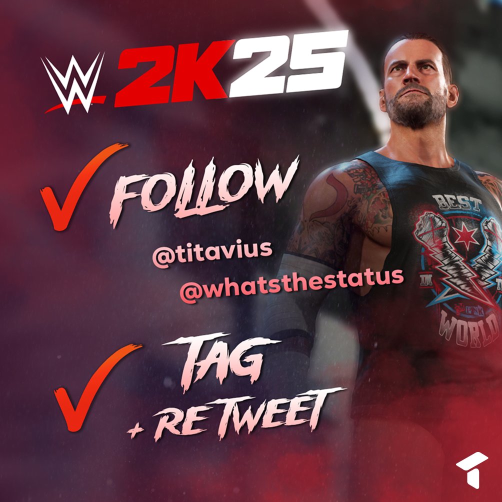titavius's tweet image. 🎁 GIVEAWAY: WWE 2K25  

It's that time again! Thank you all for another year of your support 🙏

To enter: 👇

✅Follow @Titavius &amp;amp; @WhatsTheStatus 
✅Tag a friend and re-tweet! 
 
🎉 Winner selected at random on February 21st!

#WWE2K25 #WWE #Giveaways #GameGiveaways